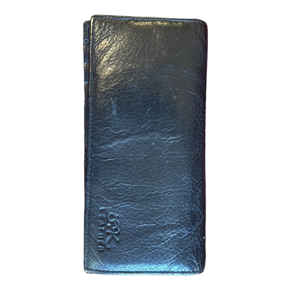 S. K. leather vintage wallet/checkbook black